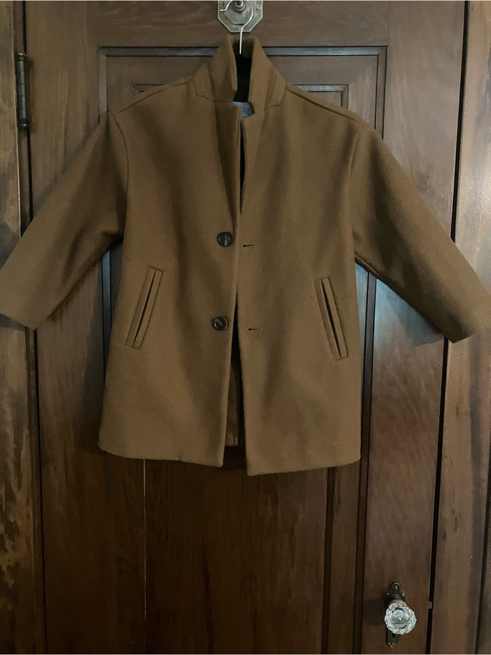 Zara Chestnut Brown Short Pea Coat